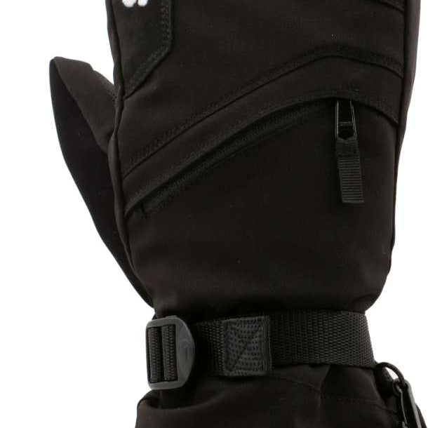 Swany X-Over Mitt 2.2 2023-2024 - Black mittens with a textured palm and thumb, featuring a zippered pocket on the back of one hand.