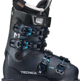 Tecnica Women's Mach 1 HV 95 Ski Boots 2024 - Black ski boots with blue accents and buckles, featuring a textured pattern on the toe area.