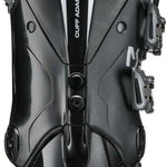 Tecnica Ladies Mach Sport HV 65 Ski Boots 2024 - Black ski boots with white accents and a textured pattern on the tongue.