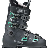 Tecnica Ladies Mach Sport LV 85 Ski Boot 2022-2023 - Black ski boot with white lettering and a silver buckle on top.