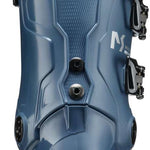 Tecnica Ladies Mach Sport MV 75 Ski Boot 2022-2023 - A blue ski boot with a textured pattern on the side and a white logo near the bottom.