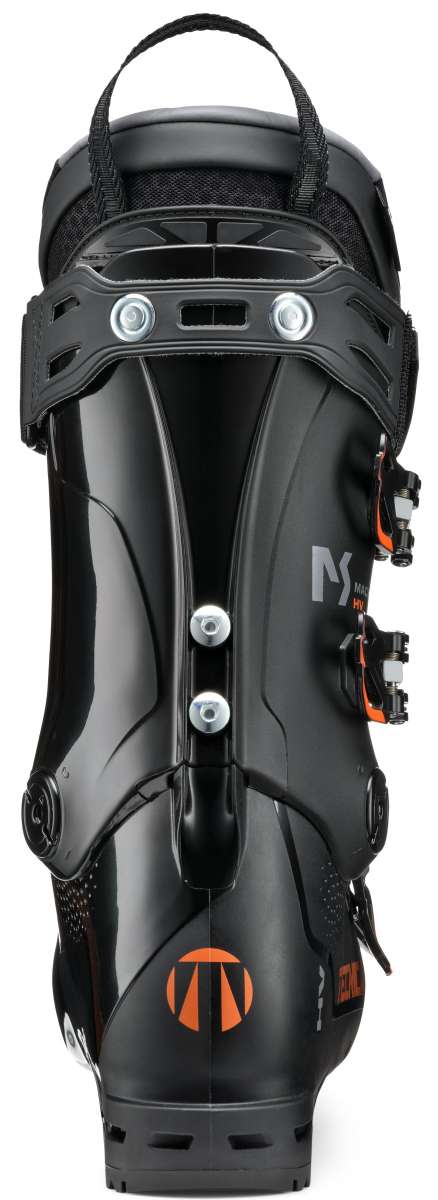 Tecnica Mach Sport HV 100 Ski Boots 2024 - Black ski boots with silver buckles and straps.