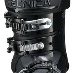 Tecnica Mach Sport HV 100 Ski Boots 2024 - Black ski boots with white accents and silver buckles.