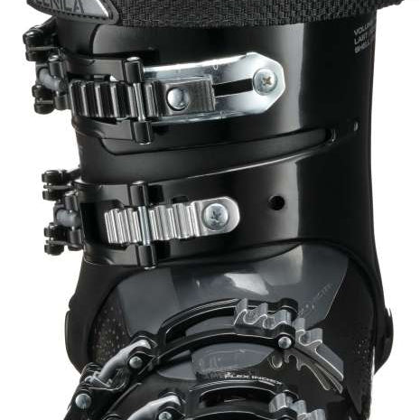 Tecnica Mach Sport HV 70 Ski Boot 2022-2023 - Black ski boot with silver buckles and straps.
