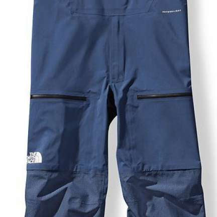 North Face Summit L5 FUTURELIGHT Full-Zip Shell Bib 2022-2023 - A dark blue bib with a zip running down the front and black straps.