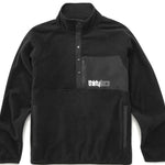 ThirtyTwo Rest Stop Anorak 2023 - A black fleece pullover with a high collar and snap buttons down the front.