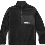 ThirtyTwo Rest Stop Anorak 2023 - A black fleece pullover with a high collar and snap buttons down the front.