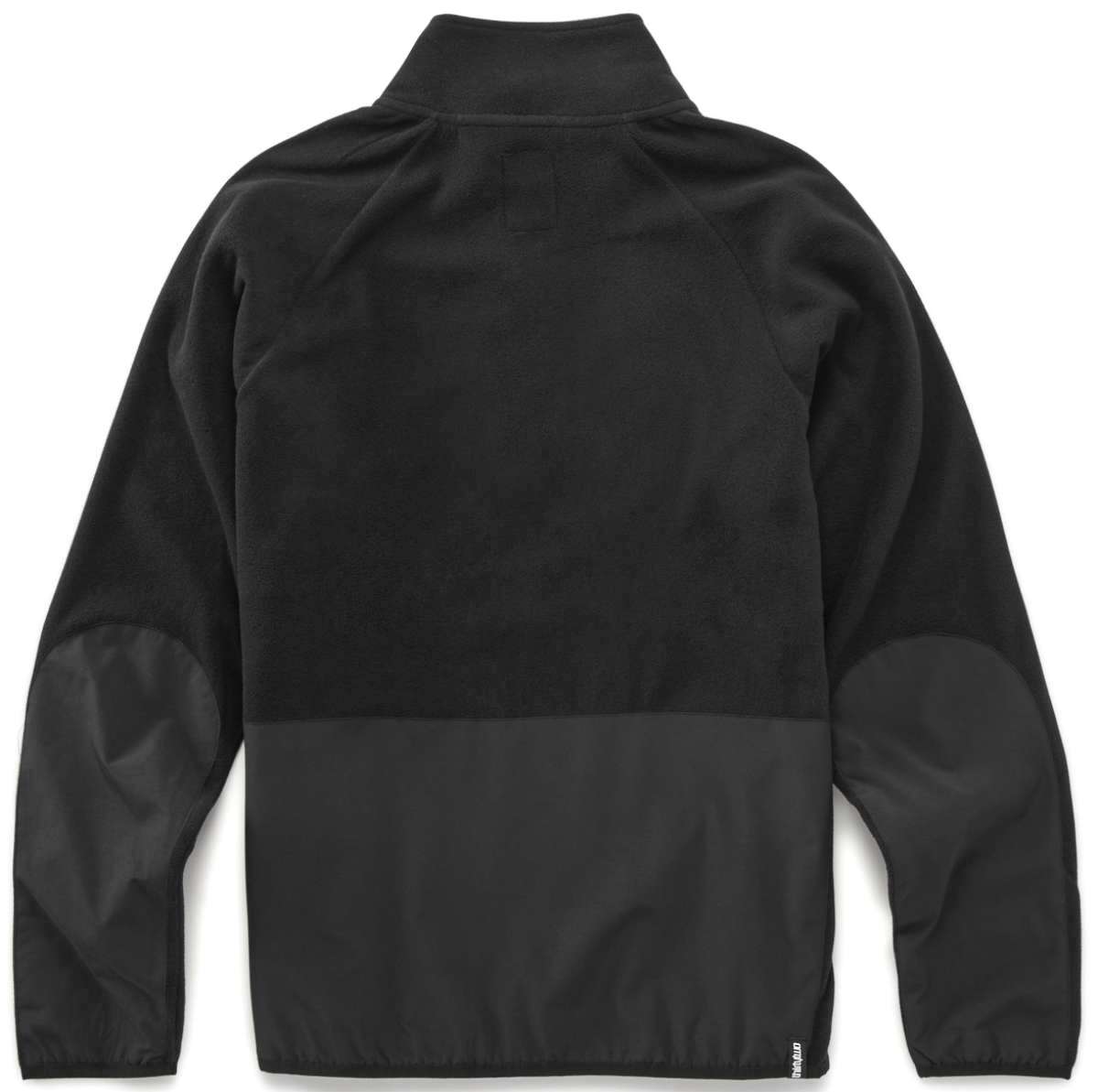 ThirtyTwo Rest Stop Anorak 2023 - A black fleece jacket with a high collar and zippered chest pocket, featuring a ThirtyTwo logo on the left sleeve.