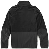 ThirtyTwo Rest Stop Anorak 2023 - A black fleece jacket with a high collar and zippered chest pocket, featuring a ThirtyTwo logo on the left sleeve.