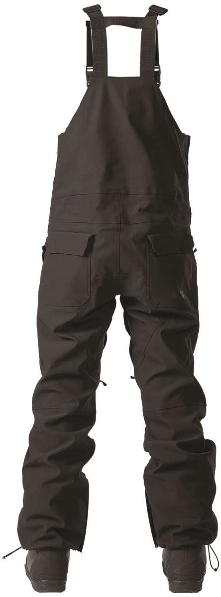 ThirtyTwo Basement Shell Bib Pant 2024 - Black bib pants with adjustable straps and zippered pockets.