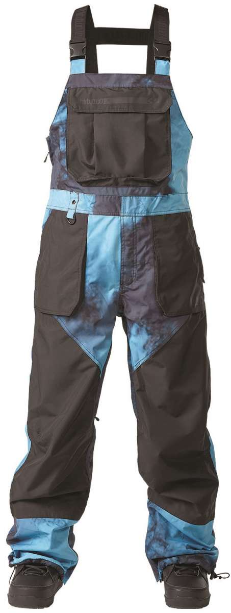 ThirtyTwo Basement Shell Bib Pant 2024 - Black bib pants with a subtle white pattern on the lower legs.