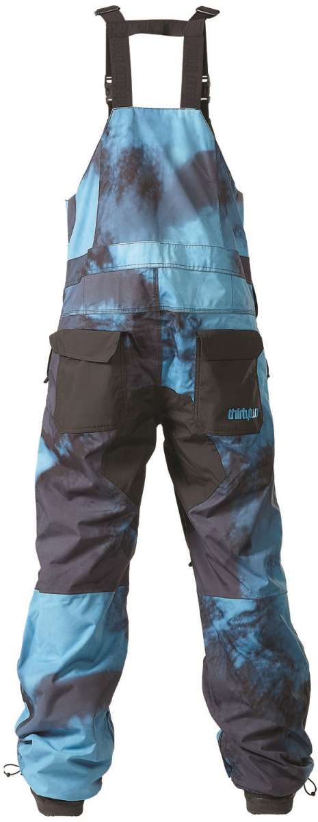 ThirtyTwo Basement Shell Bib Pant 2024 - Black bib pant with white logo on left leg and black straps.