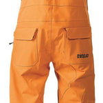 ThirtyTwo Basement Shell Bib Pant 2024 - Black bib pant with white logo on left thigh and black drawstring at waist.