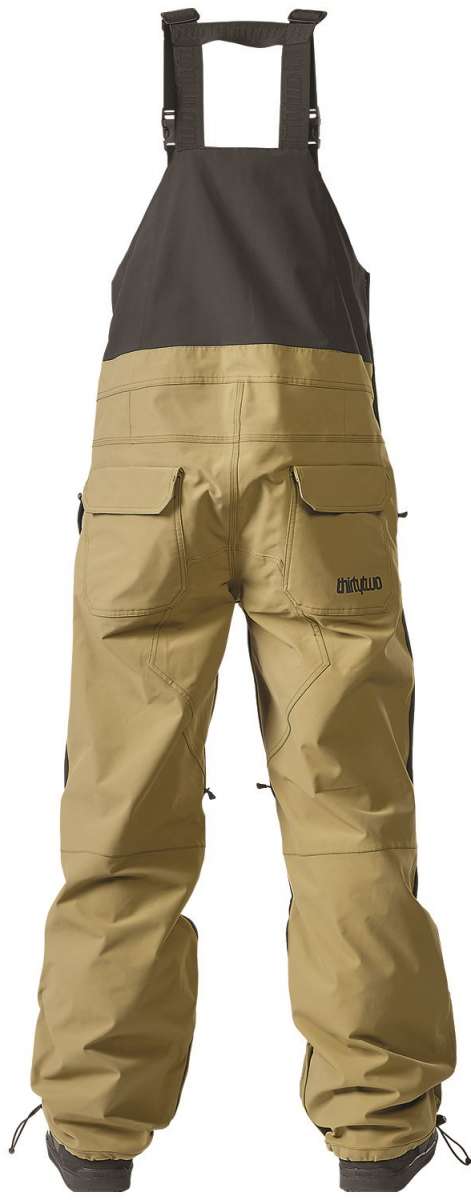 ThirtyTwo Basement Shell Bib Pant 2024 - Black bib with white logo on left leg and black straps.