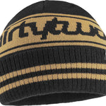 ThirtyTwo Double Logo Beanie 2024 - A black beanie with a large, double logo in tan on the front.
