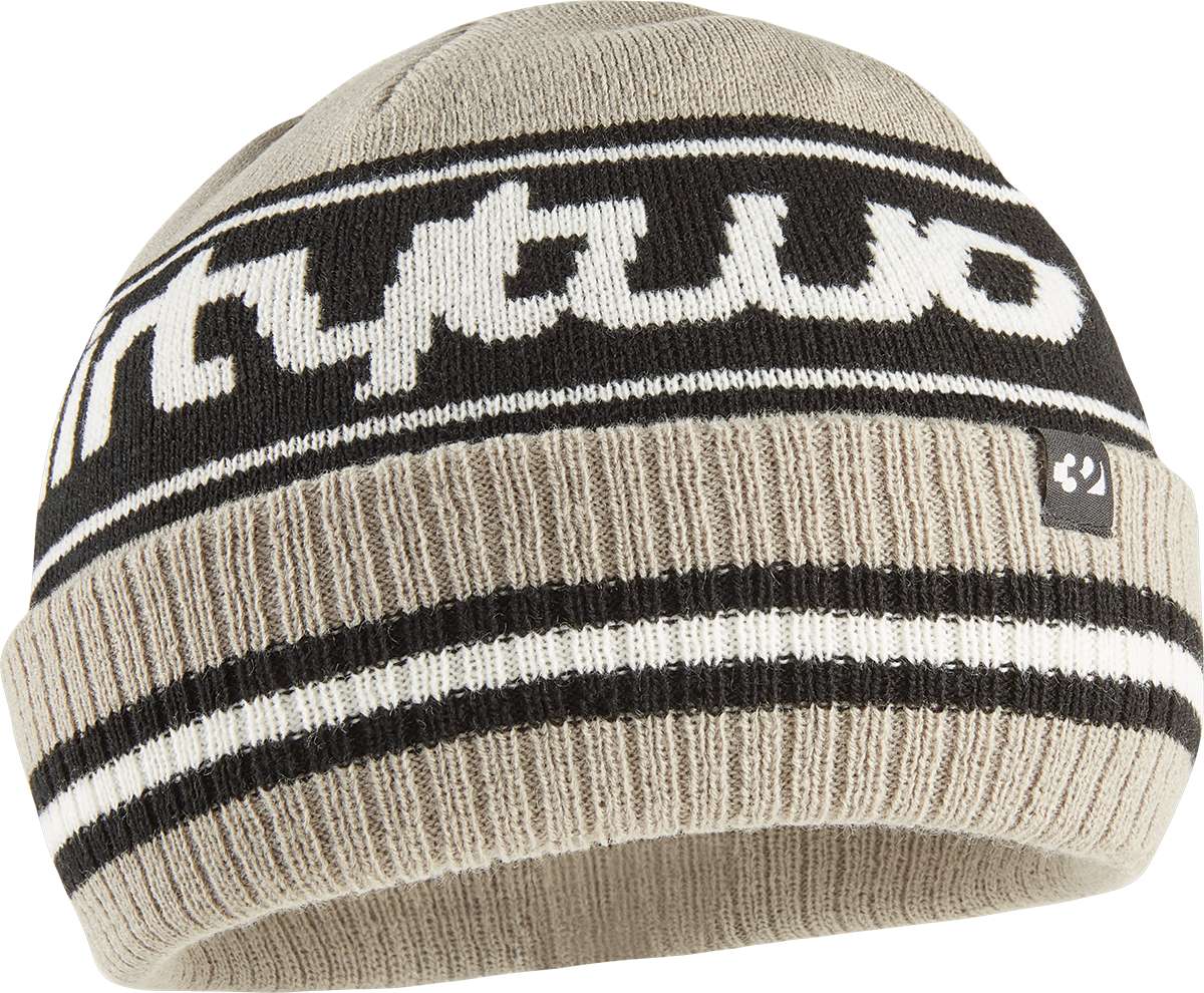 ThirtyTwo Double Logo Beanie 2024 - A gray beanie with a black and white logo on the front.