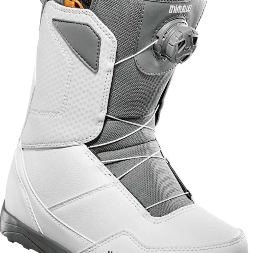 ThirtyTwo Women's Shifty BOA Snowboard Boot 2024 - A gray and white snowboard boot with a textured pattern on the upper material, featuring a BOA closure system.