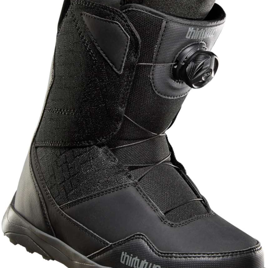 ThirtyTwo Women's Shifty BOA Snowboard Boot 2024 - Black snowboard boots with a textured pattern on the upper material and a round black BOA dial on the side.