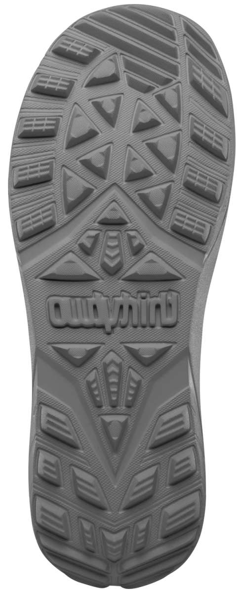 ThirtyTwo Women's Shifty BOA Snowboard Boot 2023 - A gray snowboard boot with a textured rubber outsole and a BOA closure system on the tongue.