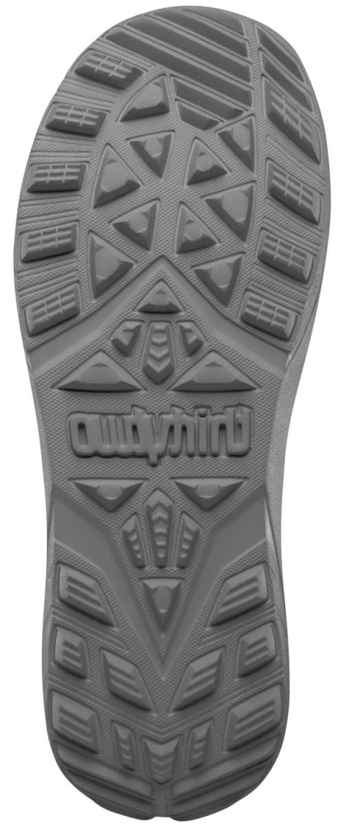 ThirtyTwo Women's Shifty BOA Snowboard Boot 2023 - A gray snowboard boot with a textured rubber outsole and a BOA closure system on the tongue.