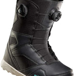 ThirtyTwo Women's STW Double BOA Snowboard Boot 2024 - Black snowboard boots with a textured pattern on the toe and heel areas, featuring two black BOA dials.