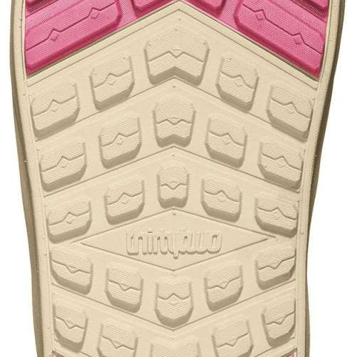 ThirtyTwo Women's Lashed Double BOA x B4BC Snowboard Boot 2024 - Pink snowboard boots with a textured, rubber outsole and silver BOA dials.