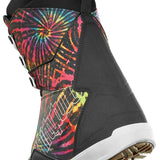 ThirtyTwo Lashed X Pat Fava Snowboard Boot 2024 - A black snowboard boot with a tie-dye pattern on the side and a white logo that reads "LASHED".