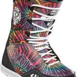 ThirtyTwo Lashed X Pat Fava Snowboard Boot 2024 - A black snowboard boot with a tie-dye pattern and white laces.