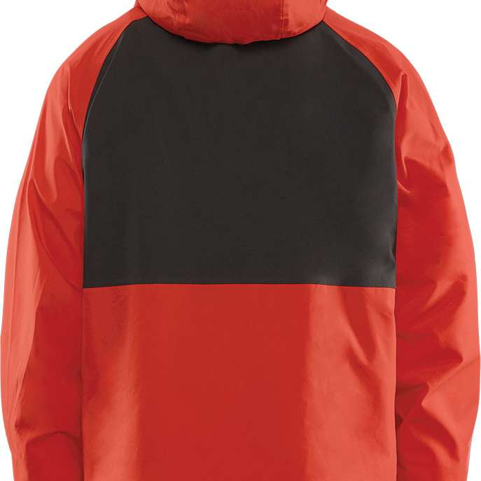 ThirtyTwo Spring Break x Pintail Powder Parka 2024 - A red and black parka with a hood, featuring a palm tree logo on the chest.