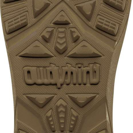 ThirtyTwo Junior's Lashed BOA x Santa Cruz Snowboard Boot 2024 - A brown snowboard boot with a textured rubber outsole and a BOA closure system on the upper.