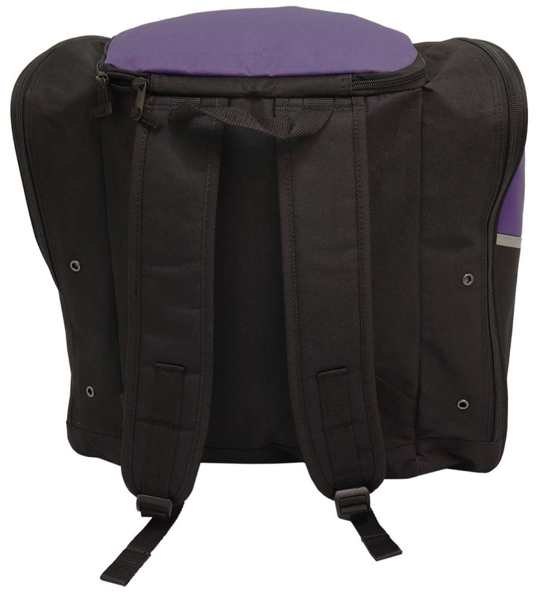 Transpack Edge 43L Boot Bag 2023-2024 - A black boot bag with a purple logo on the side and a zippered top.