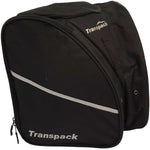 Transpack Edge 43L Boot Bag 2023-2024 - A black boot bag with a zippered top and two smaller pockets on the front, featuring a diagonal white stripe across its side.