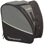 Transpack Edge 43L Boot Bag 2023-2024 - A gray boot bag with a zippered top and two side pockets, featuring a diagonal stripe pattern on its front.