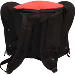 Transpack Edge 43L Boot Bag 2023-2024 - Black boot bag with a red zipper and black straps.