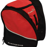 Transpack Edge 43L Boot Bag 2023-2024 - A black boot bag with a zippered top and two smaller pockets on the front, featuring the brand name "Transpack" in white text.