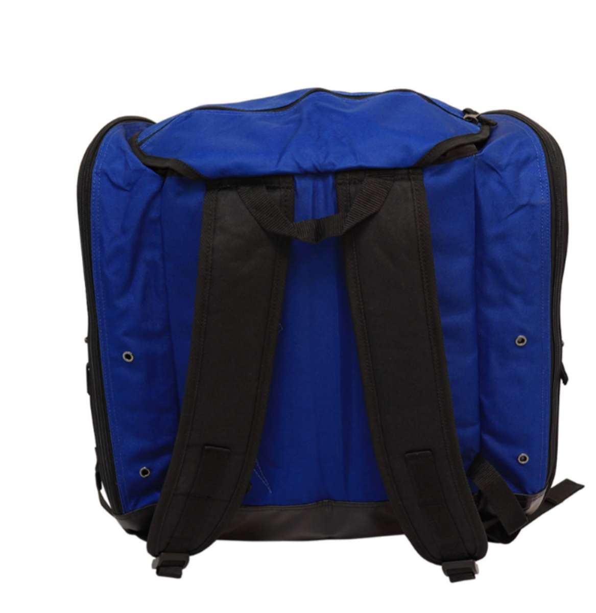 Transpack XTR Boot Bag 2024 - Blue bag with black trim, featuring a zippered top and two side pockets.