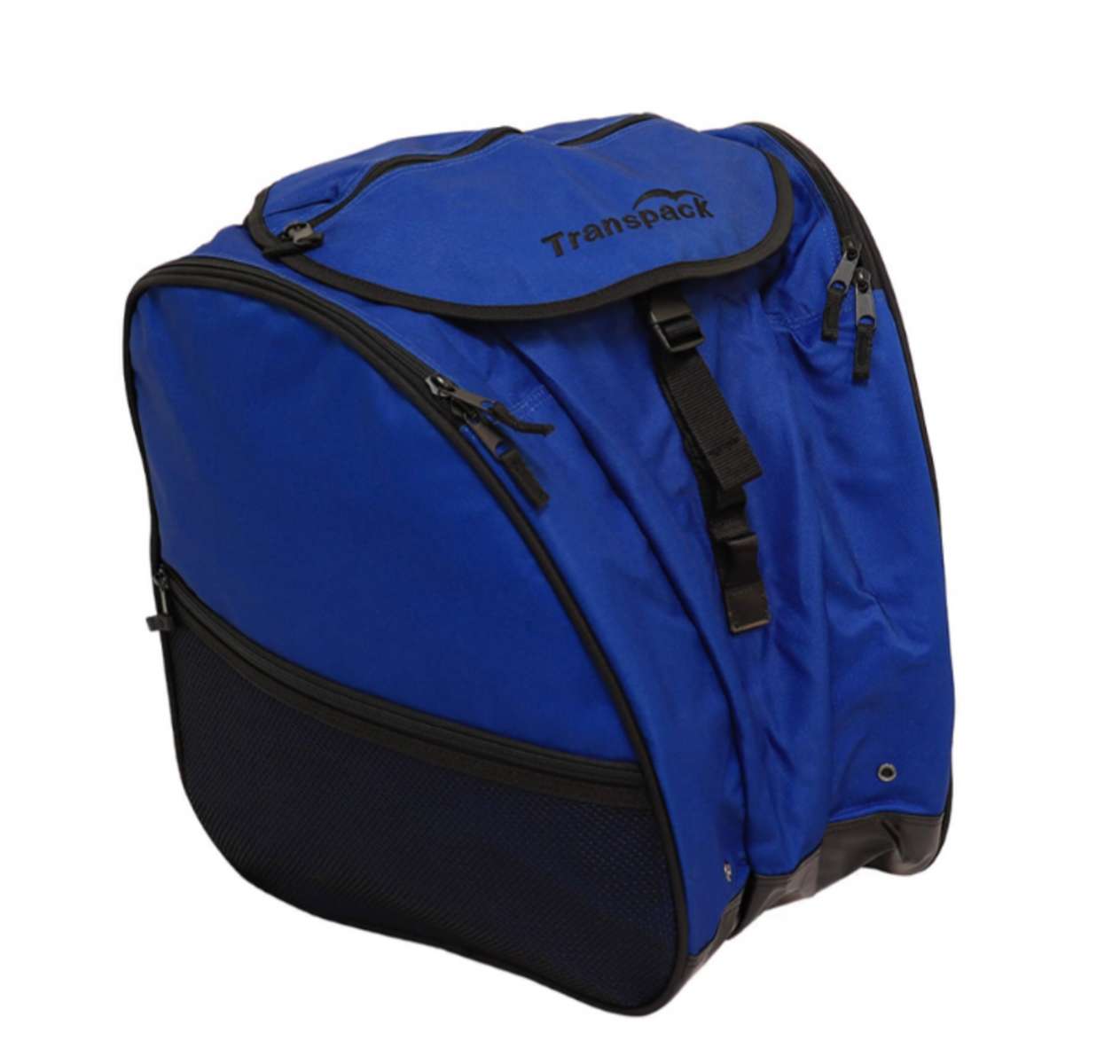 Transpack XTR Boot Bag 2024 - Blue bag with black trim, featuring a zippered top and side pockets.