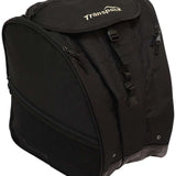 Transpack XTR Boot Bag 2024 - Black boot bag with zippered compartments and mesh pockets on front.