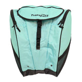 Transpack XTR Boot Bag 2024 - A light blue boot bag with black trim and zippers, featuring a mesh side pocket on one end.