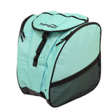 Transpack XTR Boot Bag 2024 - A light blue boot bag with a black zipper and handle, featuring a mesh pocket on the side.