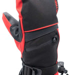 Treviso Junior Blaze Mitten 2023 - Mittens are black with red accents and a small zippered pocket on the back of one mitten.