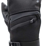 Treviso Junior Blaze Mitten 2023 - A pair of black mittens with a white logo on the back of one mitten that says "TREVISo".