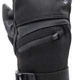 Treviso Junior Blaze Mitten 2023 - A pair of black mittens with a white logo on the back of one mitten that says "TREVISo".