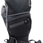 Treviso Junior Blaze Mitten 2023 - A black mitten with a gray stripe on the wrist strap and a small logo near the cuff.