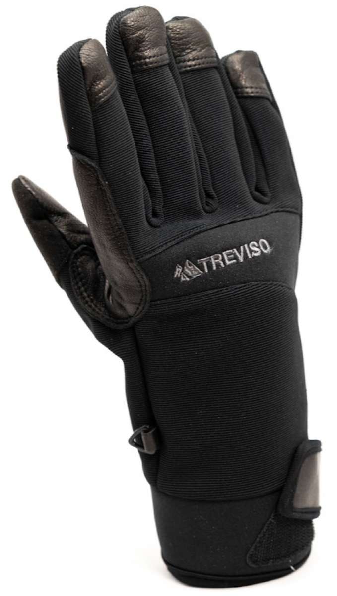 Treviso Spring Seether Glove - A black glove with a textured palm and thumb, featuring a small logo on the wrist strap.