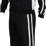 Arena Juniors Tribal Warm Up Set 2014 - Black set with white tribal print on chest and sleeves, featuring a zip-up jacket and matching pants.