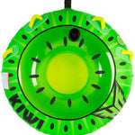 HO Sports Kiwi Inflatable Tube - Lime green tube with black watermelon seeds and a yellow handle on each side.