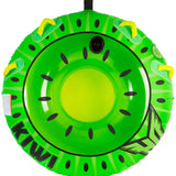 HO Sports Kiwi Inflatable Tube - Lime green tube with black watermelon seeds and a yellow handle on each side.