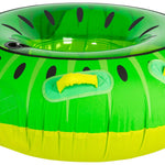HO Sports Kiwi Inflatable Tube - This green tube has a kiwi pattern and black handles on both sides.