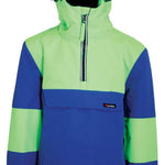 Turbine Baker Insulated Anorak Jacket 2024 - A blue and green jacket with a hood, featuring a zipper down the front.